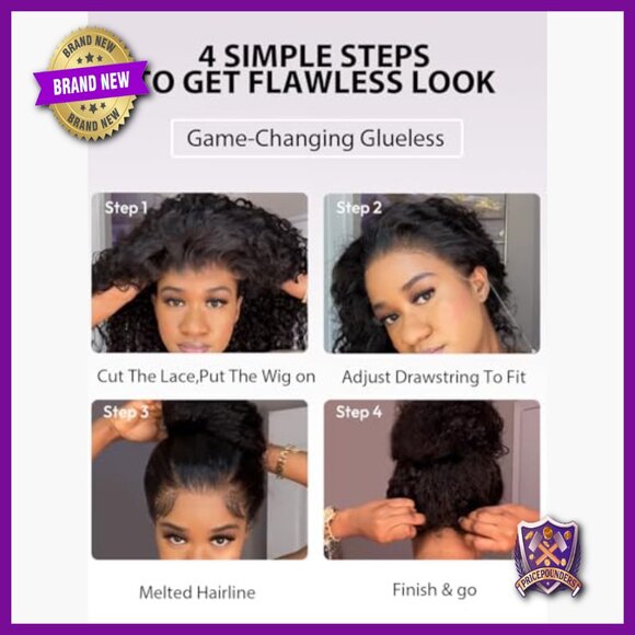 16 Inch Human Hair Deep Wave Wig 360 Lace Front Glueless Drawstring